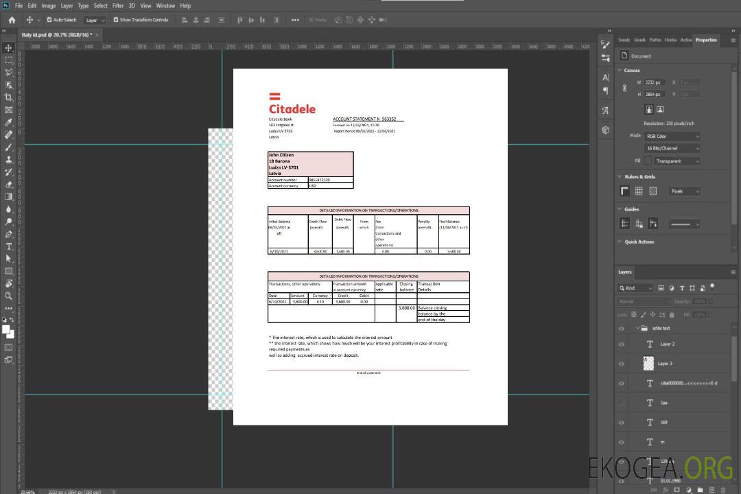 Lettonie Citadele excel pdf template Lettonie Citadele excel pdf template